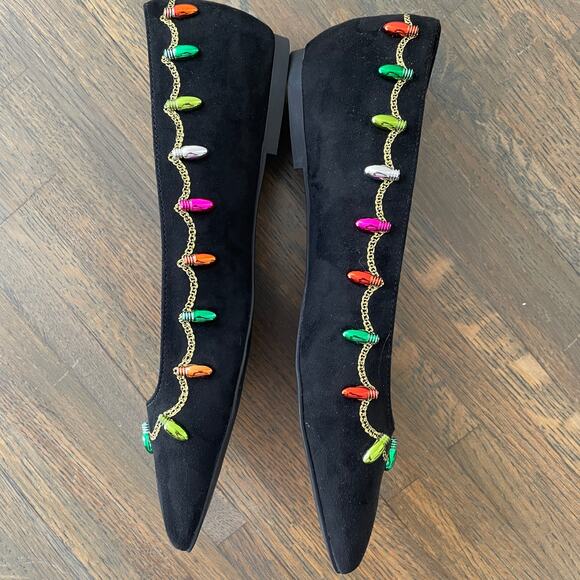 Katy Perry Shoes Women's The Hollie Christmas Flat Ballet Black 7.5 - Picture 4 of 9